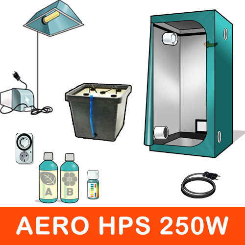 Kit Aeroponica 250W Con Grow Box- Max 5 Piante