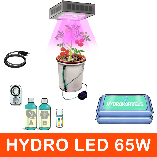 Kit Coltivazione Idroponica Led 65W - 1/3 Piante