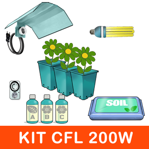 Kit Coltivazione CFL 200W Agro - Max 3 Piante