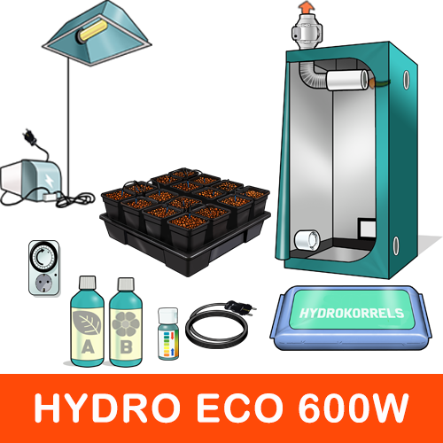 Kit Indoor Idroponica 600W - 16 Vasi