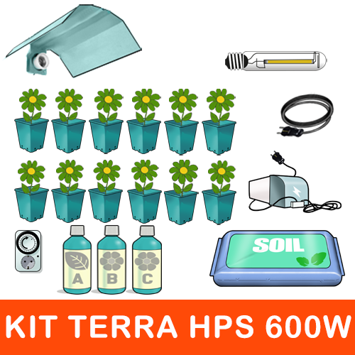 Kit Coltivazione HPS Agro 600W - Max 12 Piante
